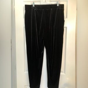 Talbots Black Velour Pull On Trousers